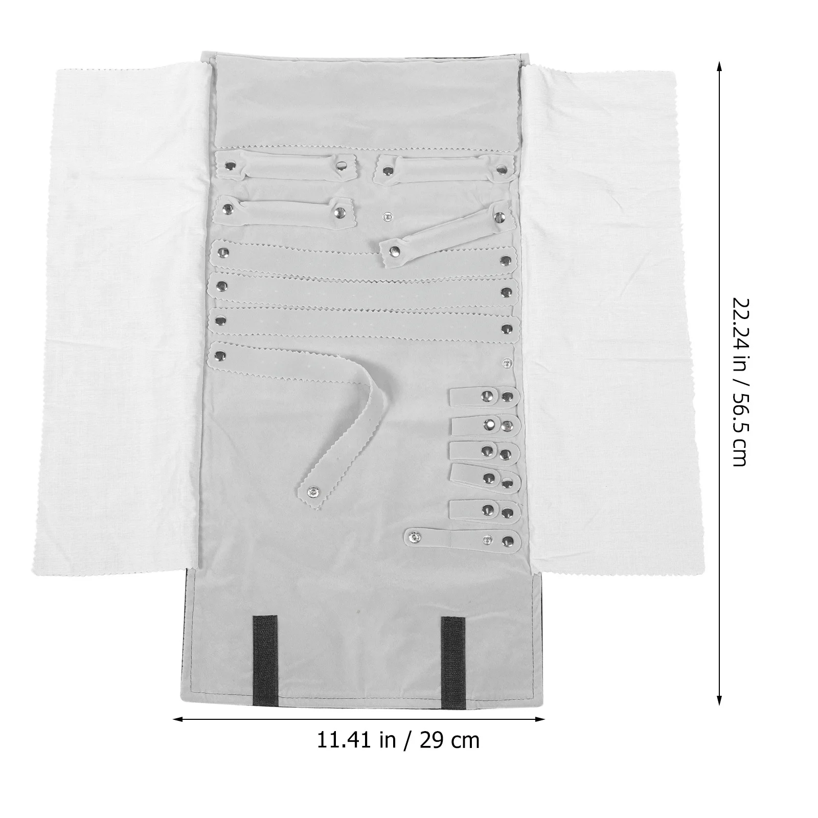 Рулон для хранения ювелирных изделий, роскошная ткань, серая подкладка, легкий органайзер для путешествий, кольца, серьги, ожерелье, органайзер, рулон ювелирных изделий