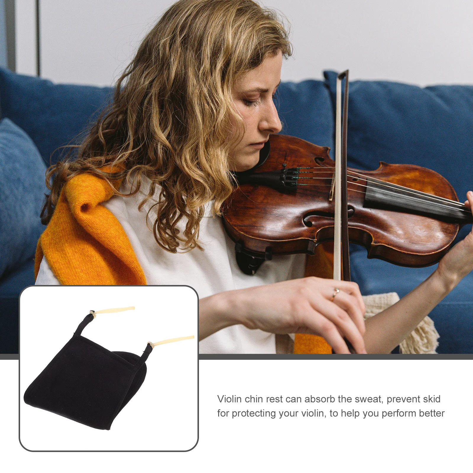 

Violin Chin Rest Pad Premium Craftsmanship Sweat Absorbing Comfortable Chin Protection Durable Violin Accessory Playing