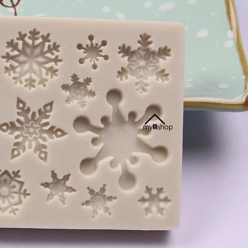 Silicone Snow Flake Shaped Cake Molds 3D Chocolate Jelly Candy Bakeware Mold DIY Pastry Bar Ice Block Soap Mould Baking Tools