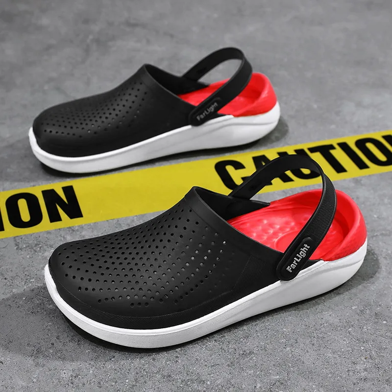 Sandalias de Verano para Hombre, Modernas, Transpirables, de Malla, Resistentes al Agua, con Suela Suave, Estilo Zueco, Material de PVC, Punta Redonda, Sin Cordones