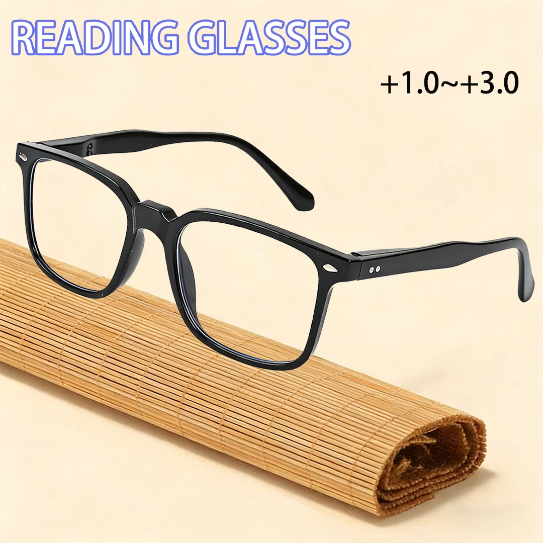 Neue Lesebrille im Nieten-Design, Blaulichtfilter, +1,0 bis +3,0, Unisex für den täglichen Gebrauch