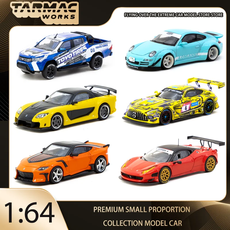 

TARMAC WORKS 1:64 Mercedes-AMG GT3 Nürburgring 24h 2023 Hobby64 Ford RS200 Porsche RWB997 Ferrari 458 ItaIia GT3 Alloy Car Model
