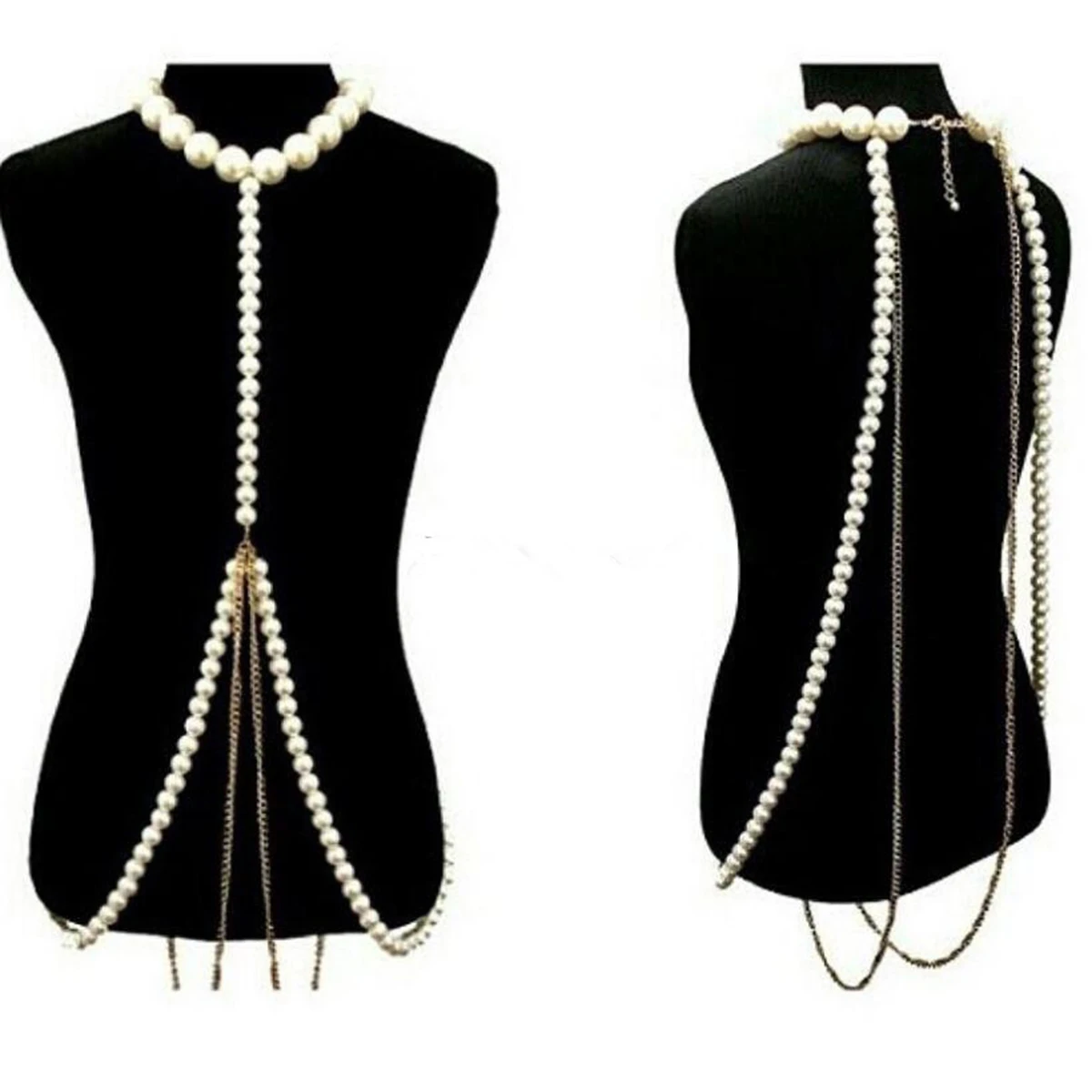 Luxurious Pearl Gold Chain Body Chain Fashionable Ethnic Charm Attracting High-End Atmosphere Jewelry Accessory