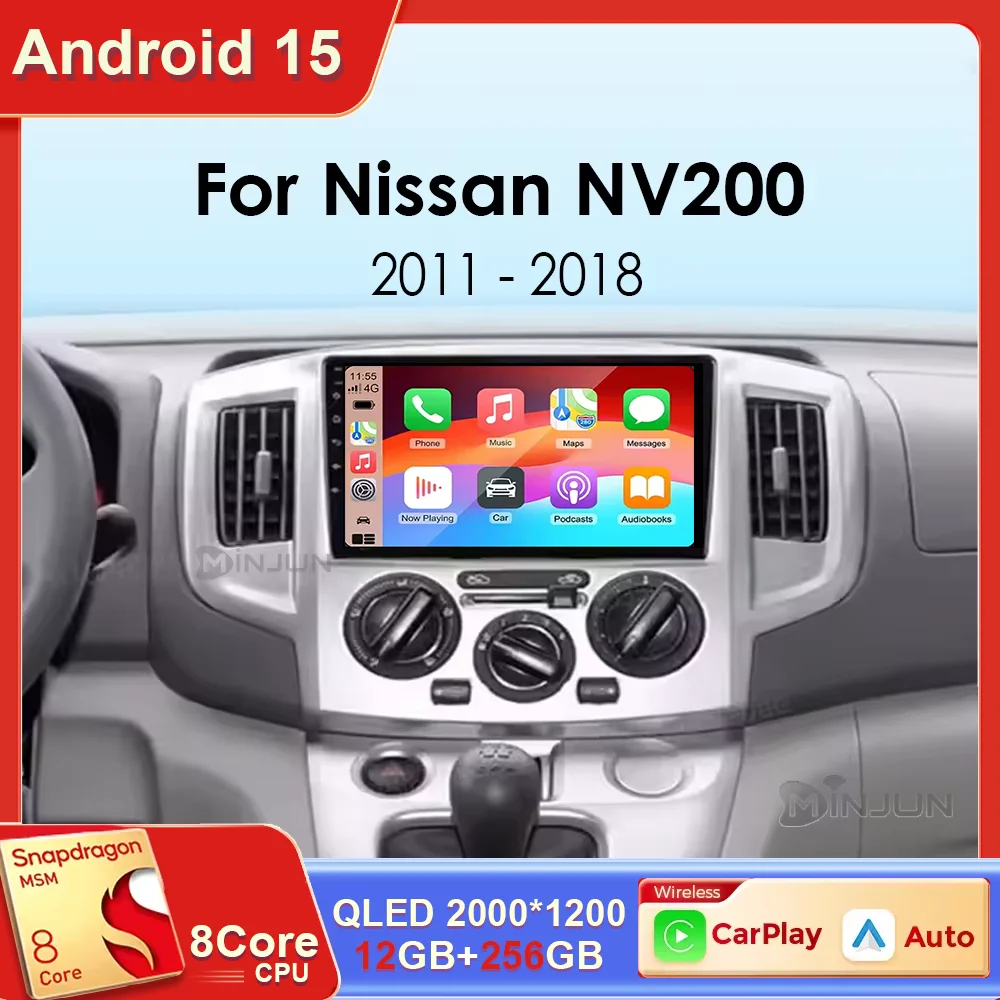 Android 15 radio de coche para Nissan NV200 2009 - 2016 reproductor Multimedia de coche GPS Video carplay navegación estéreo Radio 5G DVD BT WIFI