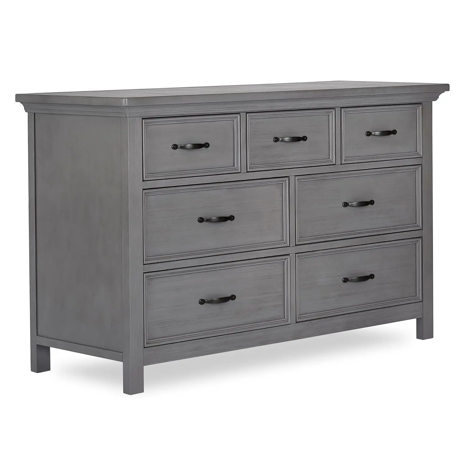 Evolur Belmar Double Dresser In Rustic Grey, Comes Assembled, Included Anti-Tip Kit, Seven Spacious Drawers, Dresser For