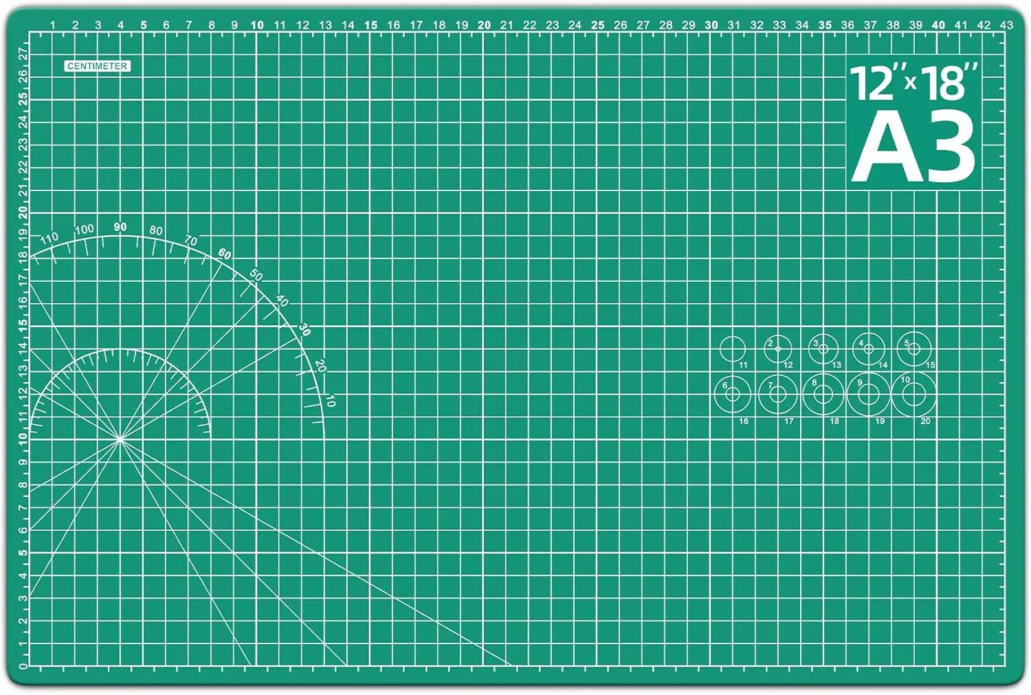 

Cutting Mat 12x18 inch, Self Healing Double Sided for Crafts Sewing Quilting, A3