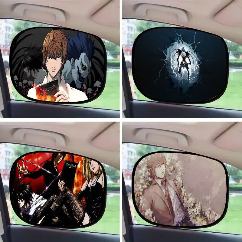 

D-Death Note Cartoon Sunshade UV Protection Heat Electrostatic Film Summer Retractable Window Shade Car Printing