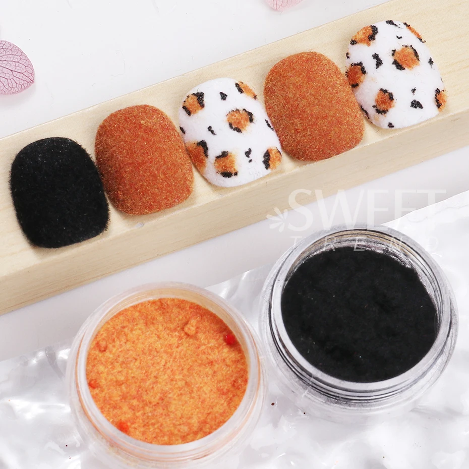 12 قطعة الشتاء يتدفقون المخملية مسمار مسحوق DIY نصائح تصميم ثلاثية الأبعاد الملونة المخملية يتدفقون الغبار مسحوق بريق السنة الجديدة مانيكير ديكور