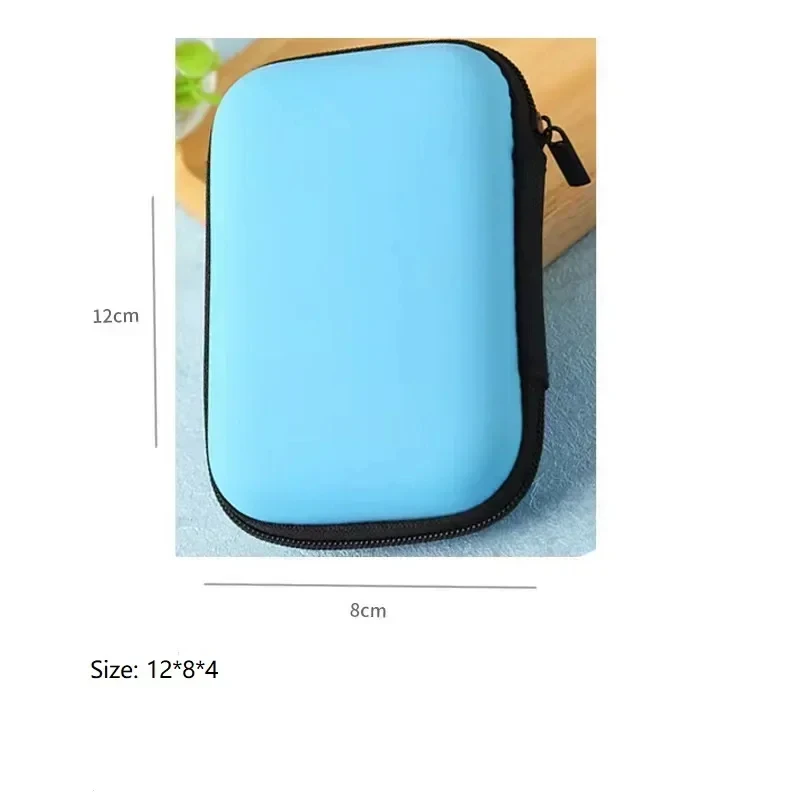 1pc Portable Waterproof Headphone Storage Bag, Data Cable Packing Cube, EVA Protective Case For Travel