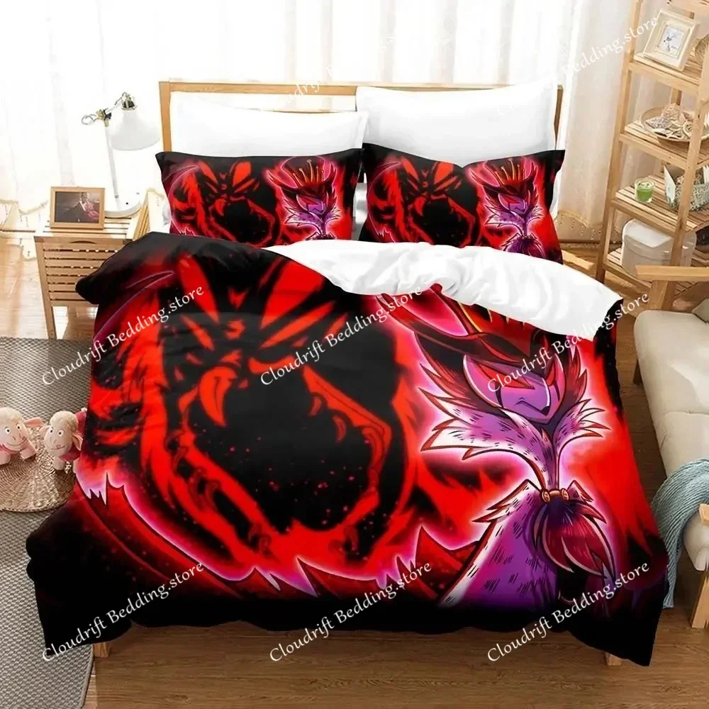 Anime Stolas Helluva Hazbin Hotels Boss Bedding Set Boys Girls Twin Queen Size Duvet Cover Pillowcase Bed Kids Adult026