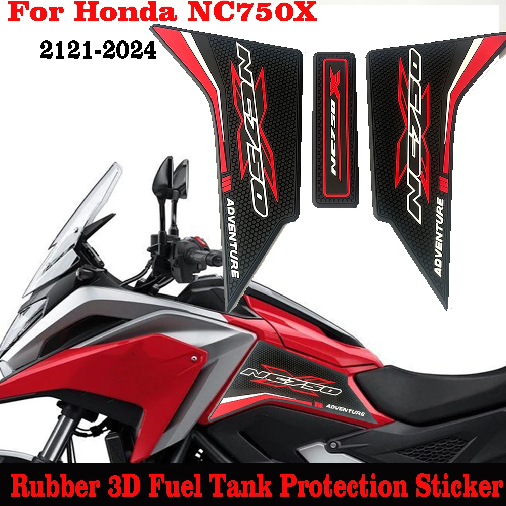 For NC750X NC700 X 2021 2022 2023 2024 tank Anti slip stickers new 3D Rubber fuel tank protection pad Knee Fuel Oil Kit