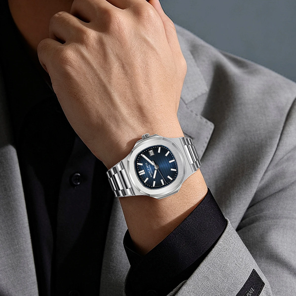 NAVIFLZ NFVZ Brand 40MM Dial 5711 Series Fashion Couple Watch Simple Style Japan Miyota 8215 Movement Stainless Steel Wristwatch