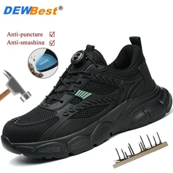 Four seasons breathable lightweight men's anti-smash anti-puncture steel head wear-resistant safety protection site work shoes