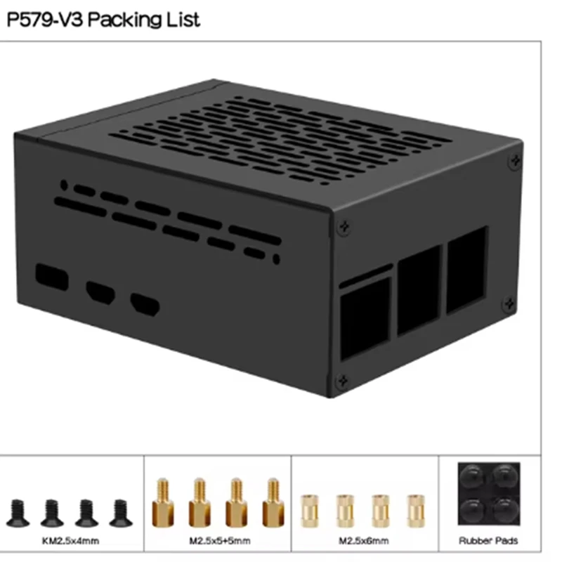 For Raspberry Pi 5 Case (P579-V3) Support Pcie M.2 Nvme SSD Shield Top X1001 / X1003 / X1000 / X1015 & Active Cooler