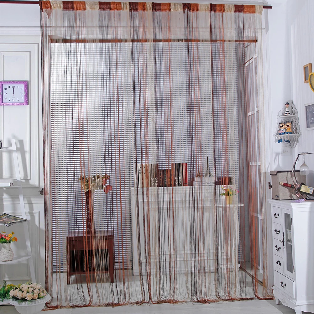

Alipis String Curtain Lights Fringe Panel Tassel Window Treatment Bed Backdrop Thread Drapes Divider Edging Decor