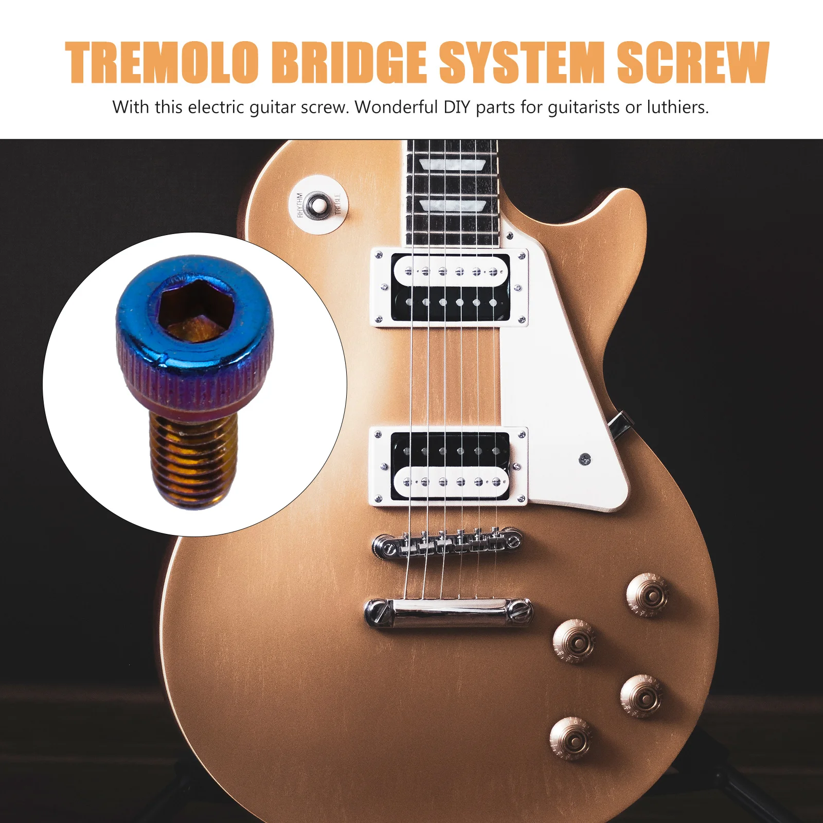 

3Pcs Metal Bridge Screws Fine Workmanship No Burrs Anti-Deformation Ideal for Guitar String Locking Saddle Bridge Repair Kit