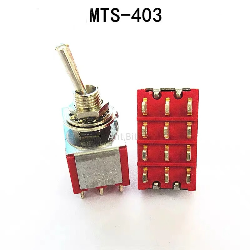 2pcs 3/6/9/12 Pin Mini Toggle Switch ON-ON/ON-OFF-ON 2 3 Position MTS 102 103 202 203 302 303 402 403 with Waterproof Cap