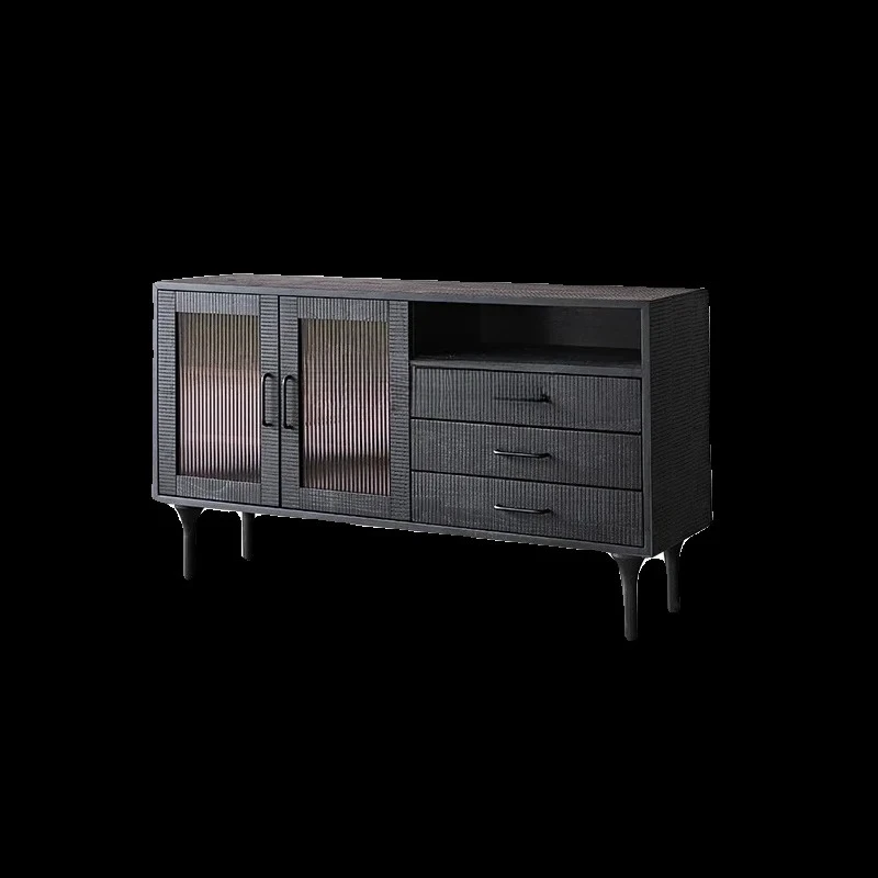 

Modern simple tea cabinet against the wall locker Japanese-style wabi sabi homestay entrance retro dining side cabinet