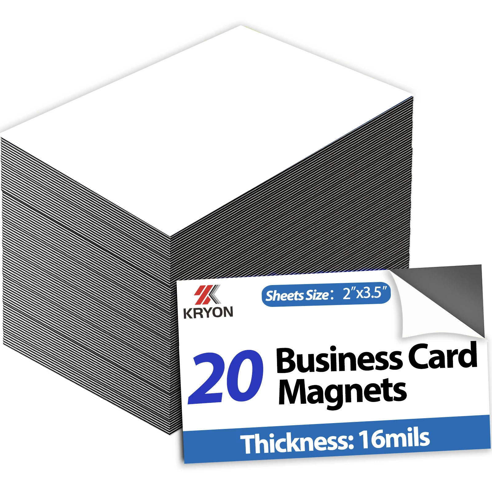 2' X 3.5 20 PCS Magnetic Sheets with Adhesive Backing for Crafts, DIY - Strong Craft Flexible Self Sticky Magnet