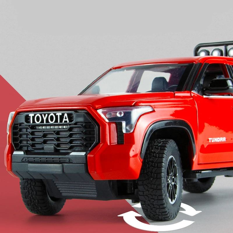 1/22 TOYOTA Tundra Pickup Alloy Car Model Diecast Metal Off-Road Vehicle Car Model Sound and Light Collection Childrens Toy Gift