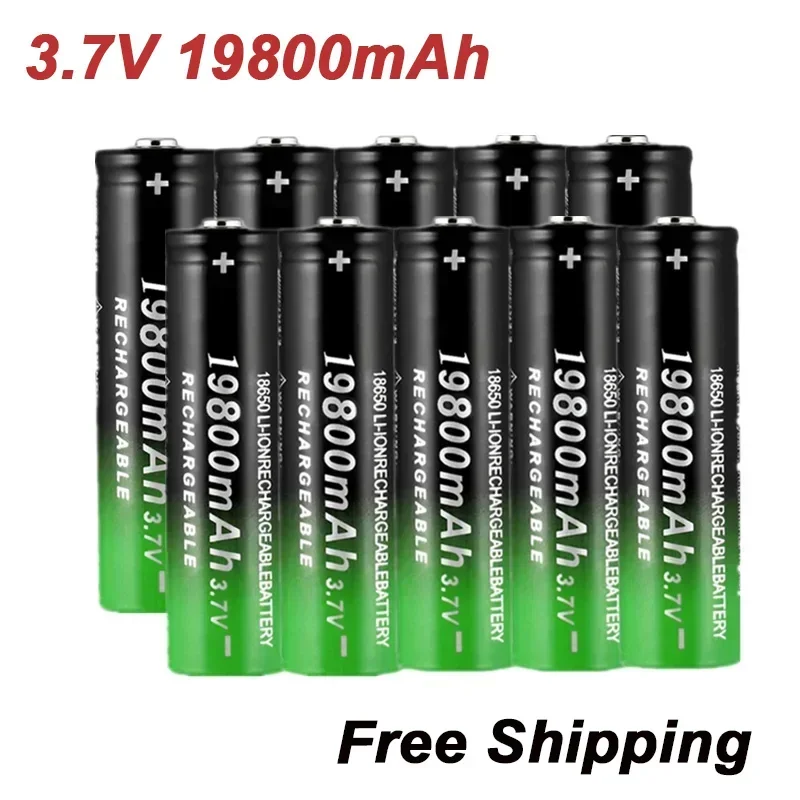 

2024Bestseller18650 Battery 19800Mah high-capacity Rechargeable Li-Ion Battery 3.7V For Led Flashlight Flashlight +Free Shipping