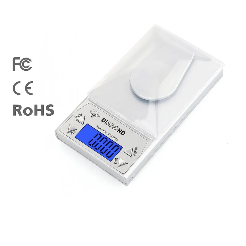 20pcs English Experimental Electronic Balance Jewelry Electronic Scale 0.001g Carat Scale Medicine Powder Scale Platform Scale