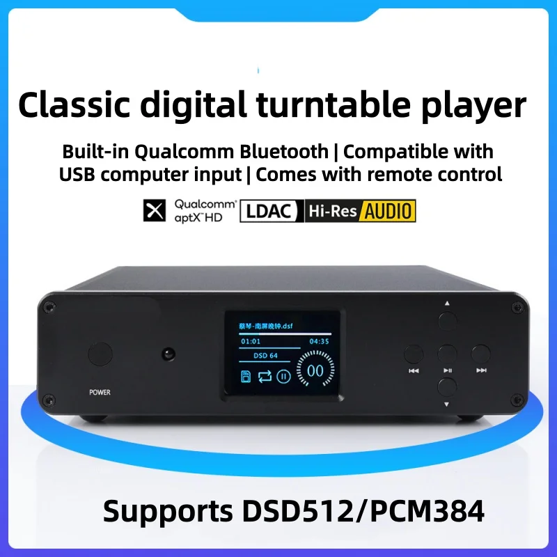 

Цифровой музыкальный плеер Dual 9038Q2M с Bluetooth 5.4, декодированием DSD512 без потерь, HIFI-плеер, PCM384KHz, аудиофильская конфигурация QCC3084