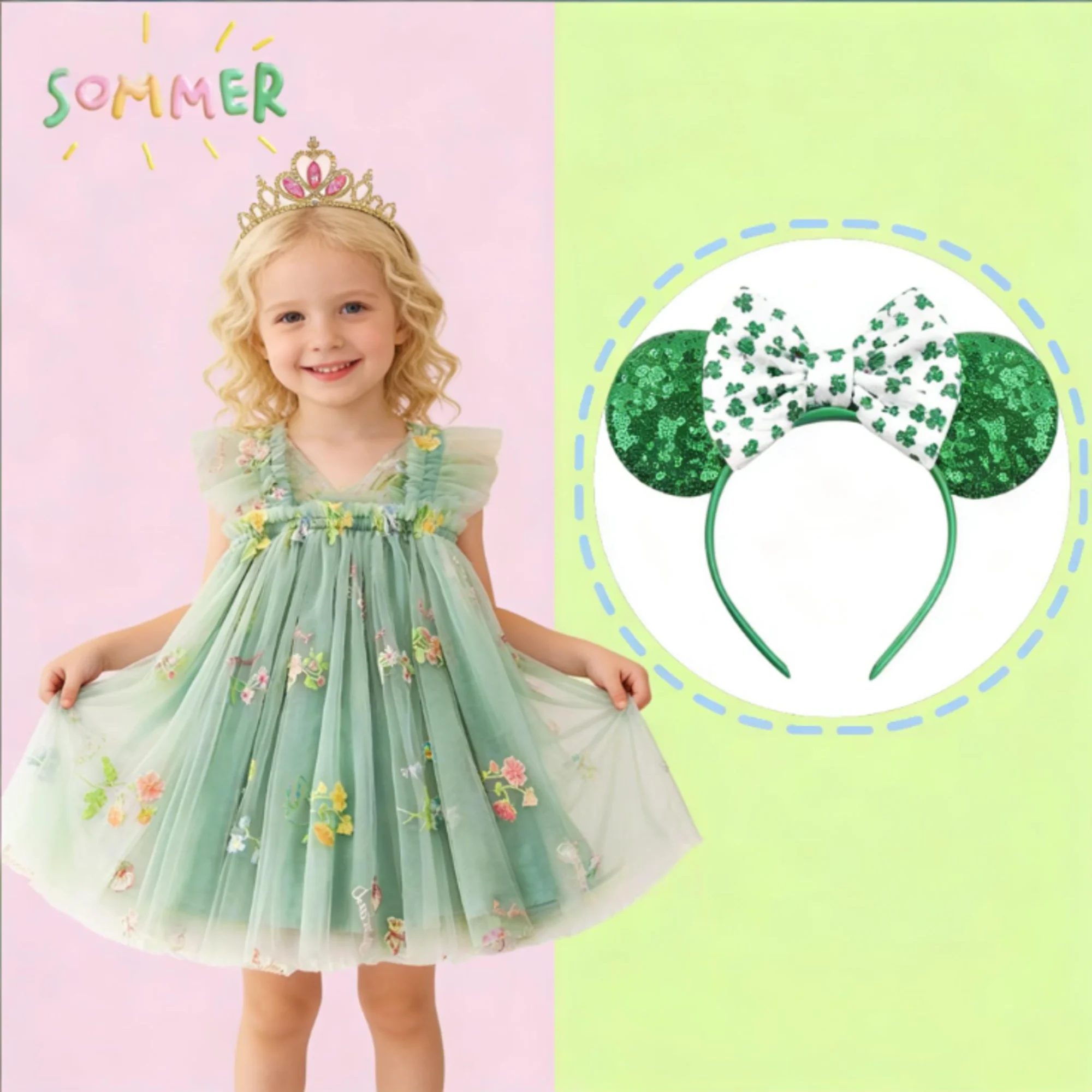 

2025 Summer Little Girl's Dress Petal Sleeve Sling Mesh Gown Kids Cute Birthday Bow Outfits Flower Girl Wedding Party Dresses
