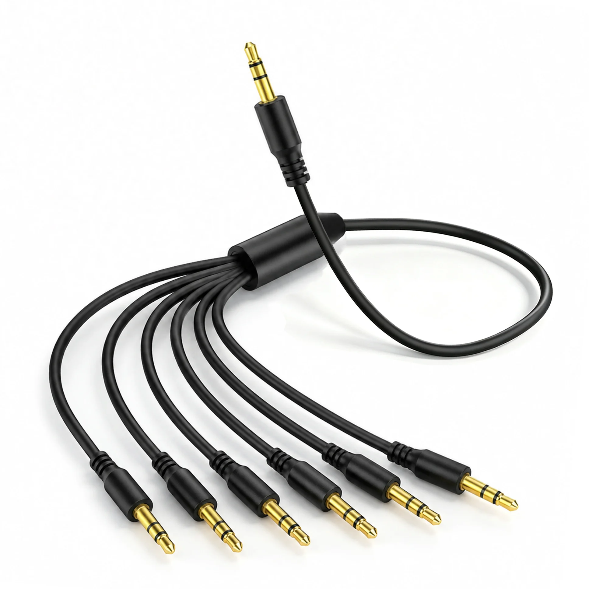 3.5mm TRS Stereo Audio Splitter Cable 0.5M Gold‑Plated Male to Male Jack Adapter for PC Laptop Earphones Headphones Speakers