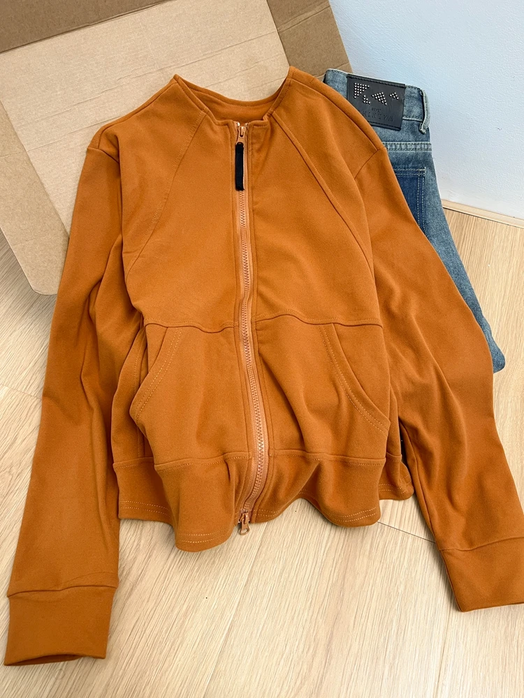 

Свободный кардиган-свитшот на молнии с длинными рукавами для полных женщин: новая весенняя коллекция, комфортная повседневная верхняя одежда