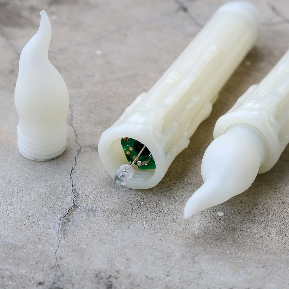 6Pcs Led Electric Candles Lamp With Remote Control 3D Led Battery Candles Light For Christmas Flameless Taper Candles Light