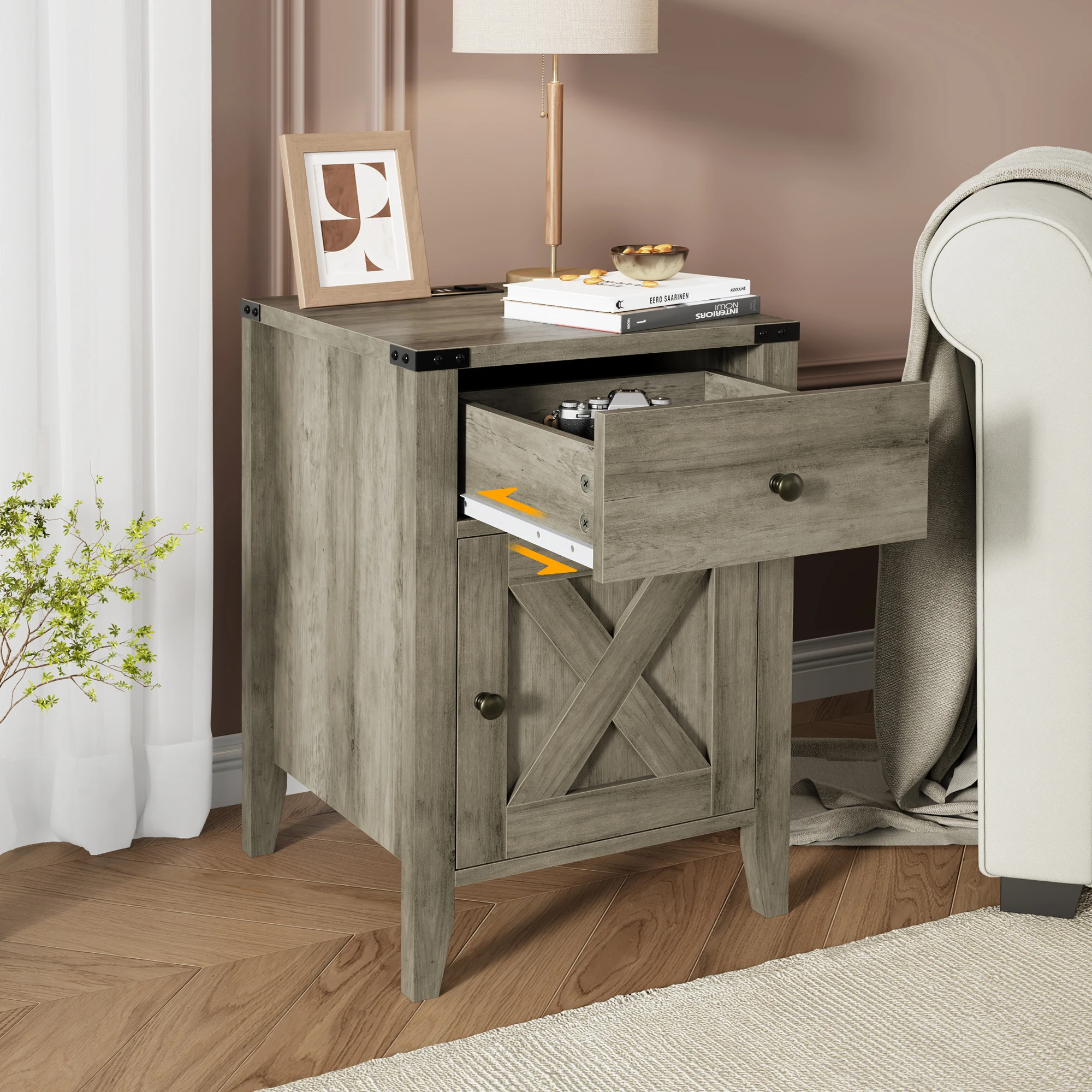 

23.6'' Tall 1 - Drawer Nightstand