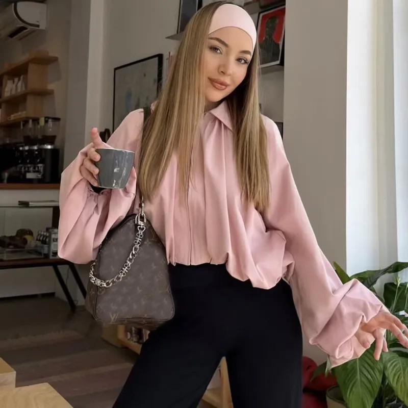 

Модная женская куртка Talenza: Новая повседневная однотонная куртка-бомбер с отложным воротником, молнией и вставками, элегантная, свободного кроя, для повседневной носки, шикарная женская верхняя одежда