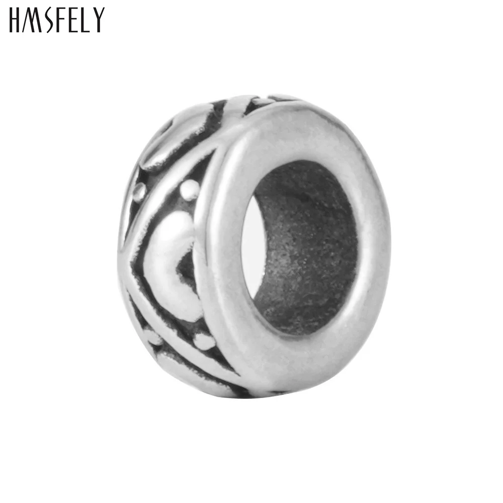 

HMSFELY stripe Spacer Beads For Charm Women Bracelet Jewelry Making Crystal Bead 316l Stainless Steel Beads