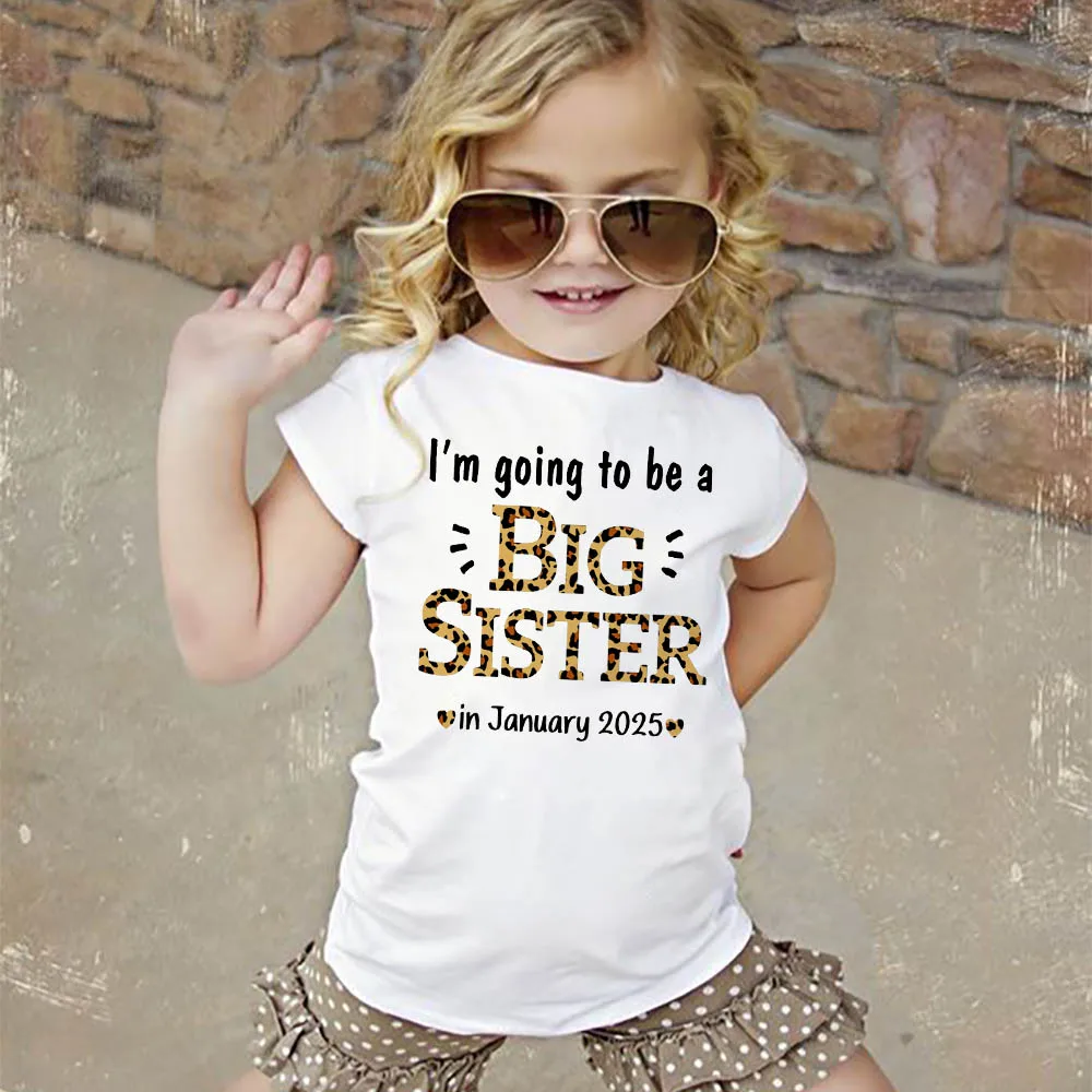 I\'m Being Promoted To Big Sister 2025 Baby Announcement Shirt Kids T-Shirt Children Tee Toddler Tshirt Big Sister Clothes Tops