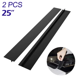 2Pcs Kitchen Silicone Stove Counter Gap Cover T-shaped Spills Between Counter Oil Dust Seal Rubber Strip for Gas Stove Protector