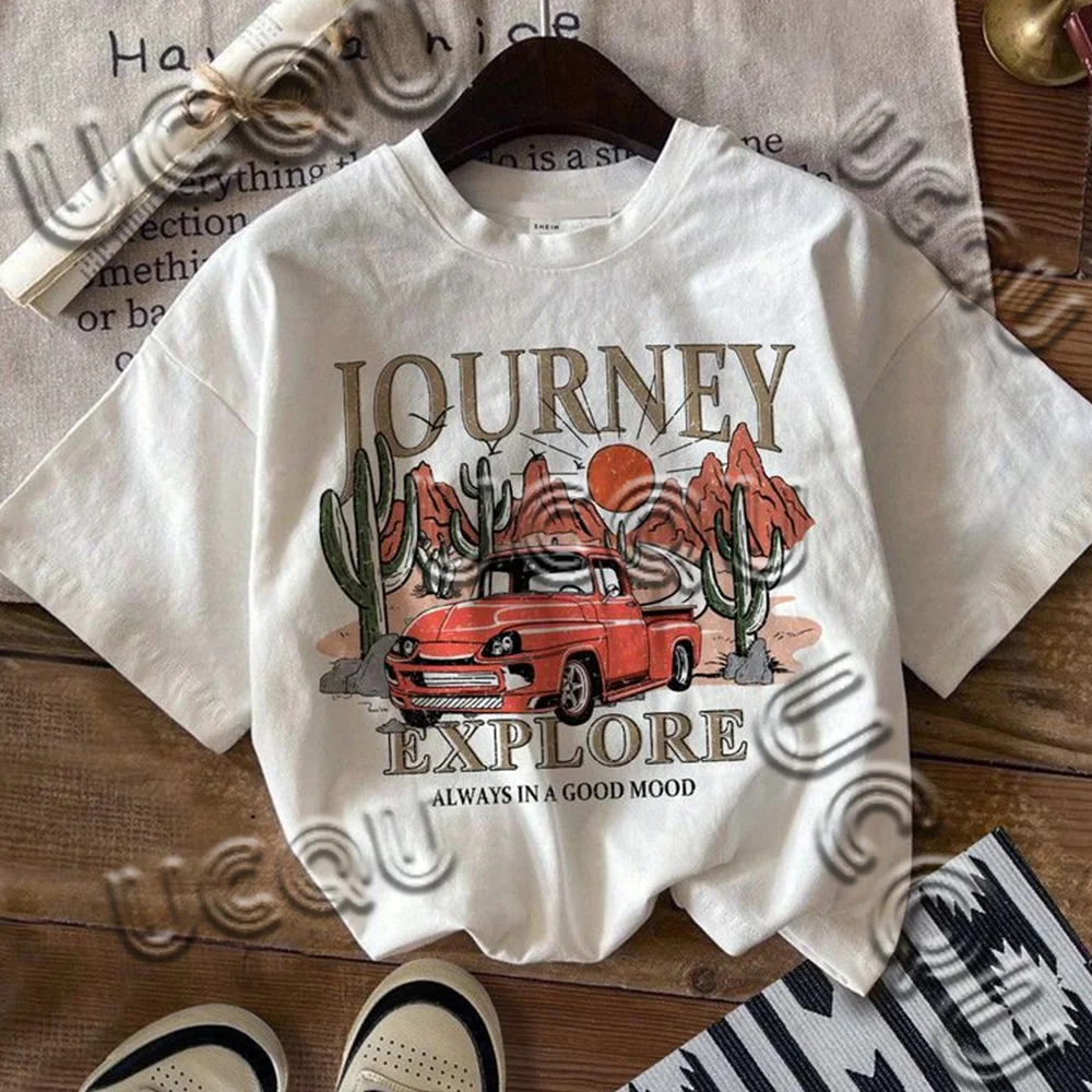 Women\'s Oversized Round Neck Short Sleeved Letter Printed T-shirt Casual Daily Clothing Loose And Fashion Harajuku Street Tshirt