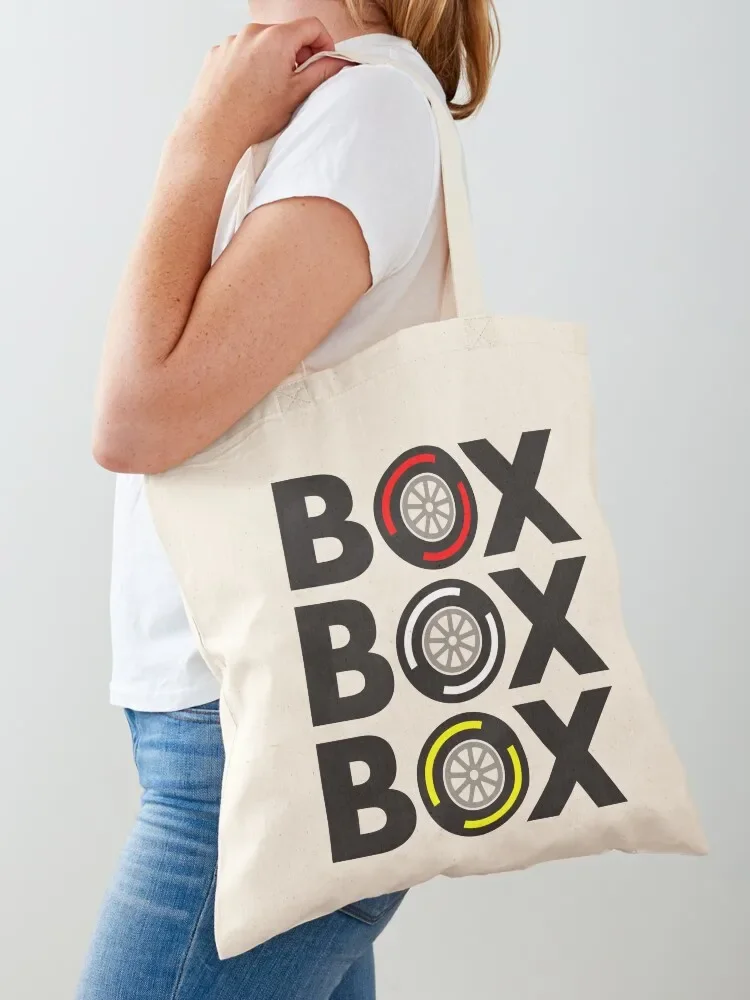 Box Box Box F1 Tyre Compound Design Tote Bag Gift bags Custom bag Women's shopper bag Canvas