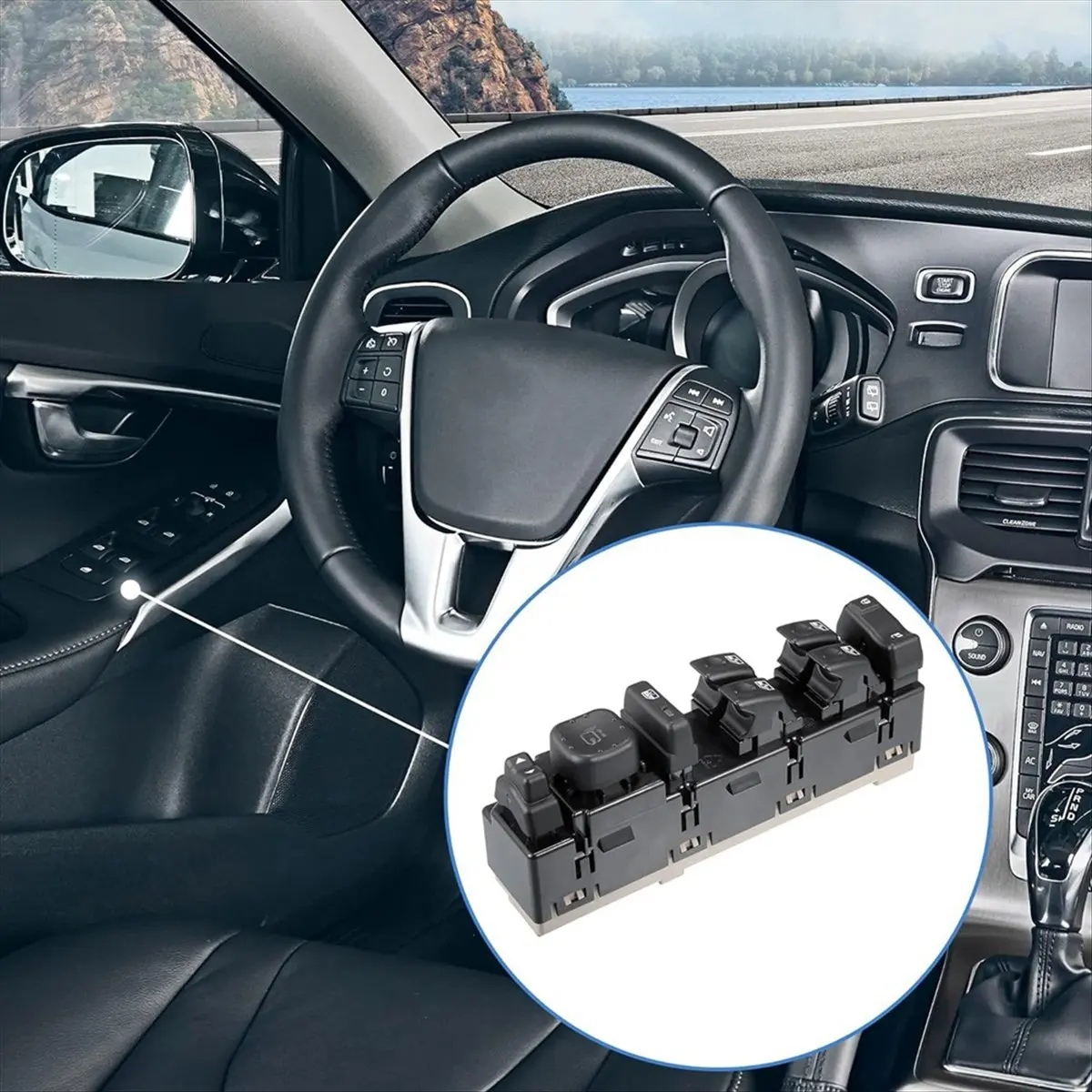 #38Q 15883429 Front Driver Side Master Power Window Switch For Hummer H2,Window Lift Switch,(ABS)