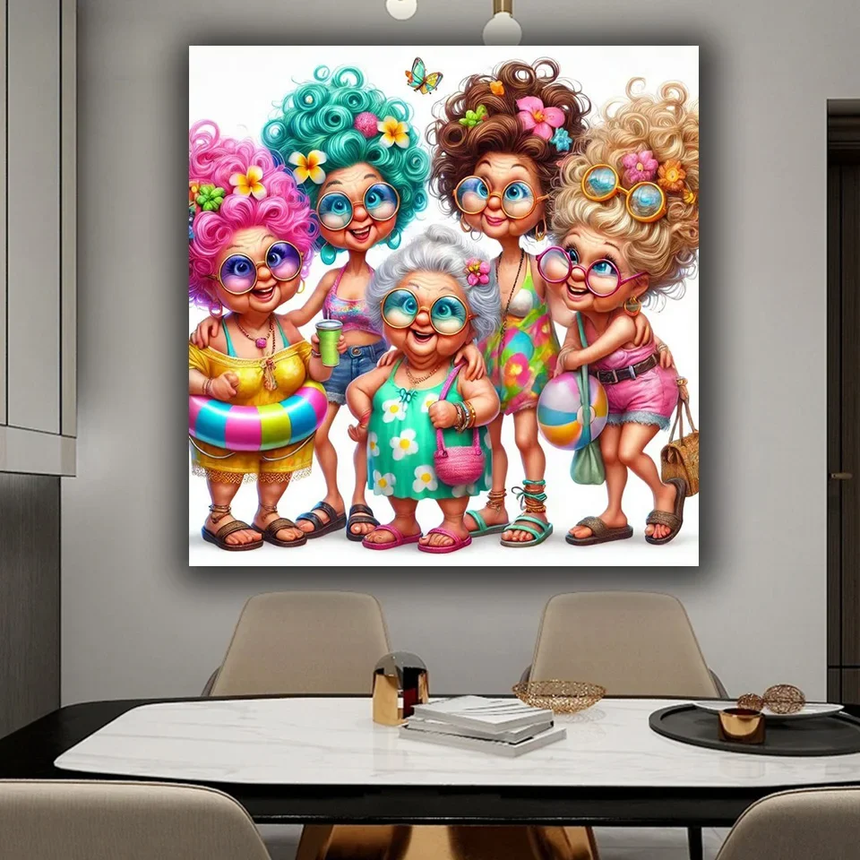 

New Fashionable and Happy Grandma 5D Diy Diamond mosaic Full Diamond Painting Rhinestones Art Jewelry Cross Stitch Home Decor