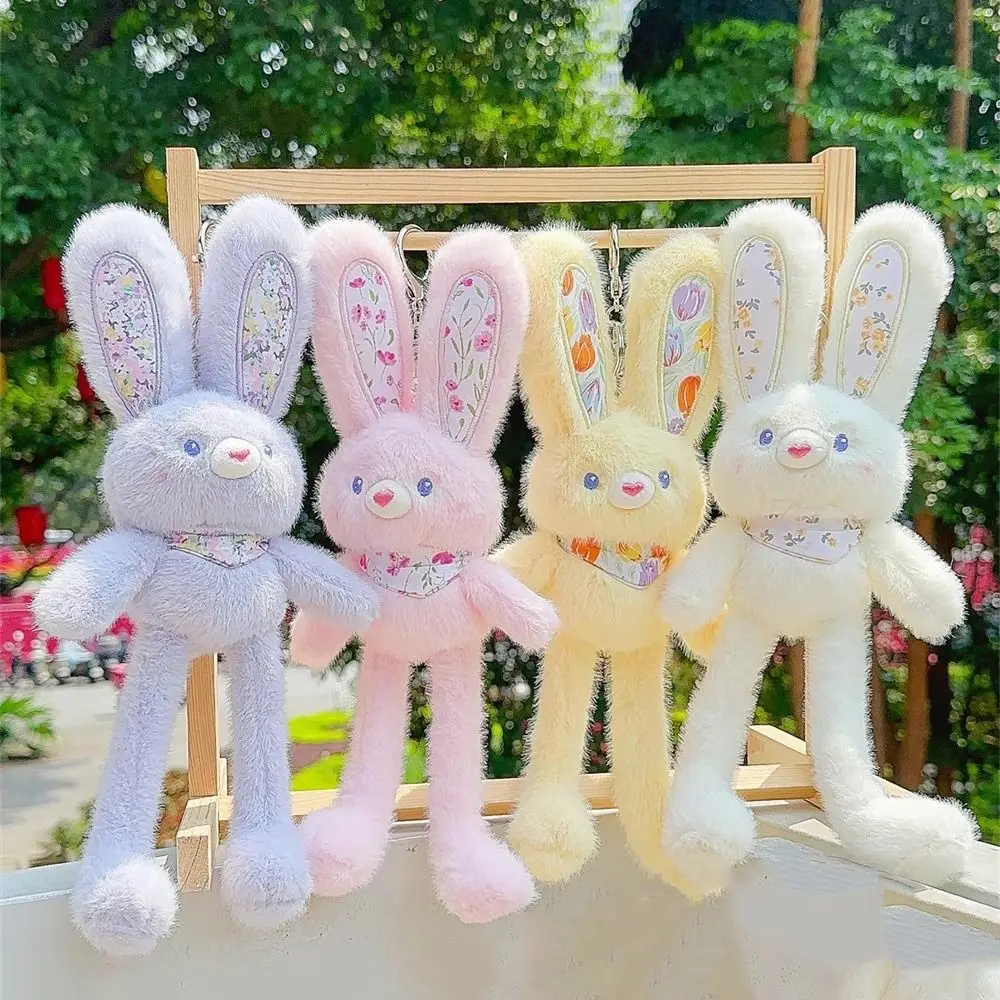

Kawaii Plush Rabbit Keyring Pulling Ears Bunny Dolls Pendant Fun Interaction Car Keyring Student Toy