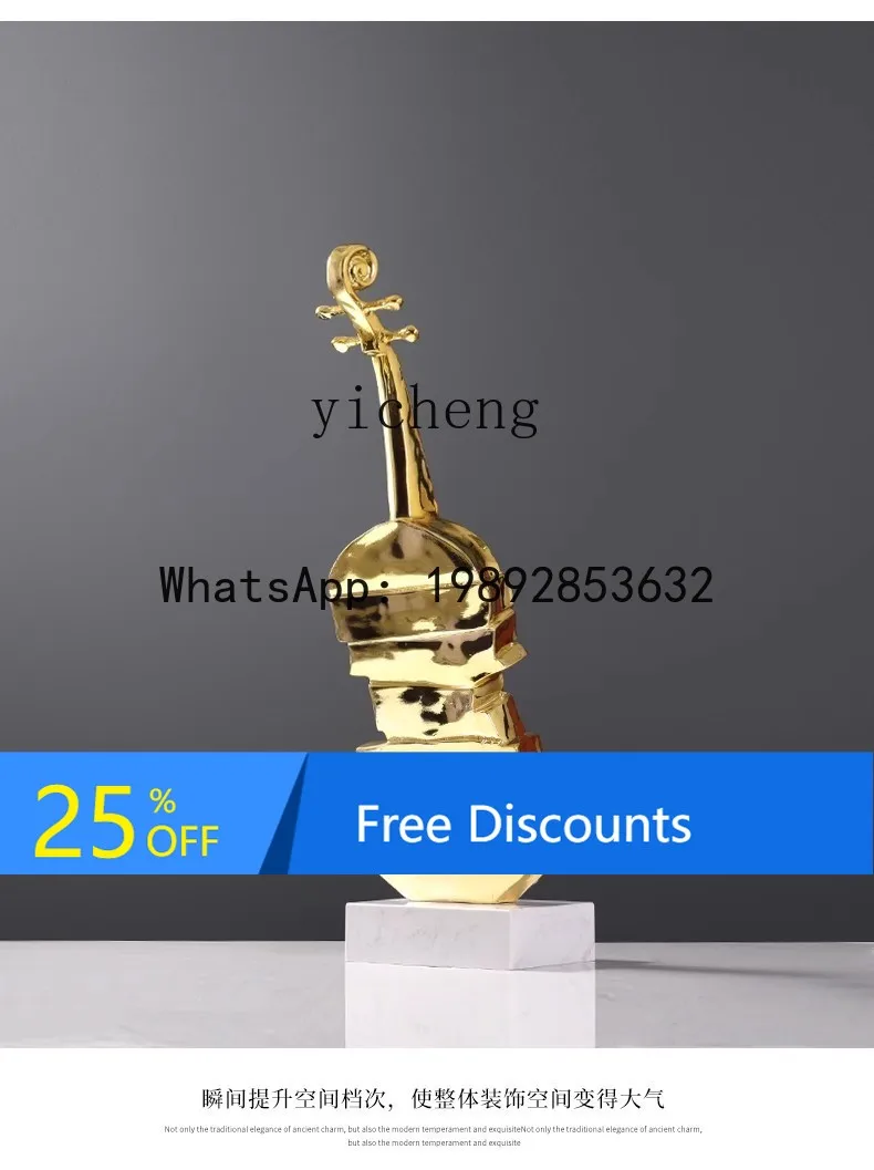 

high-end transparent violin sculpture ornament hotel clubhouse floor art soft decoration