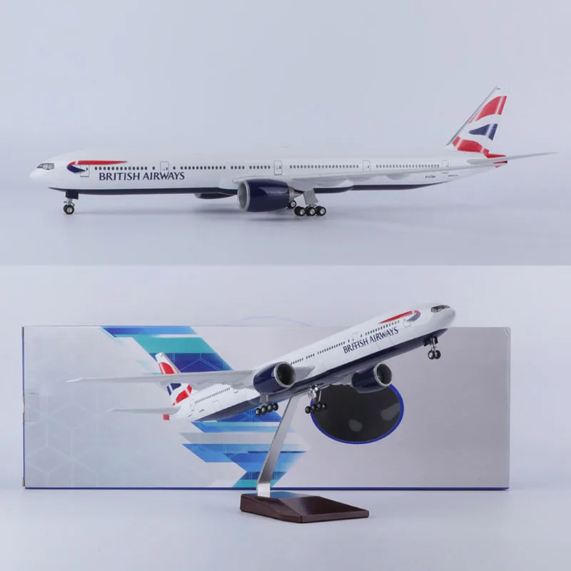 2025 New 47CM 1/157 Scale Western Europe UK B777 Aircraft BRITISH Airways Airlines Model W Light Plane Toy Collection Display