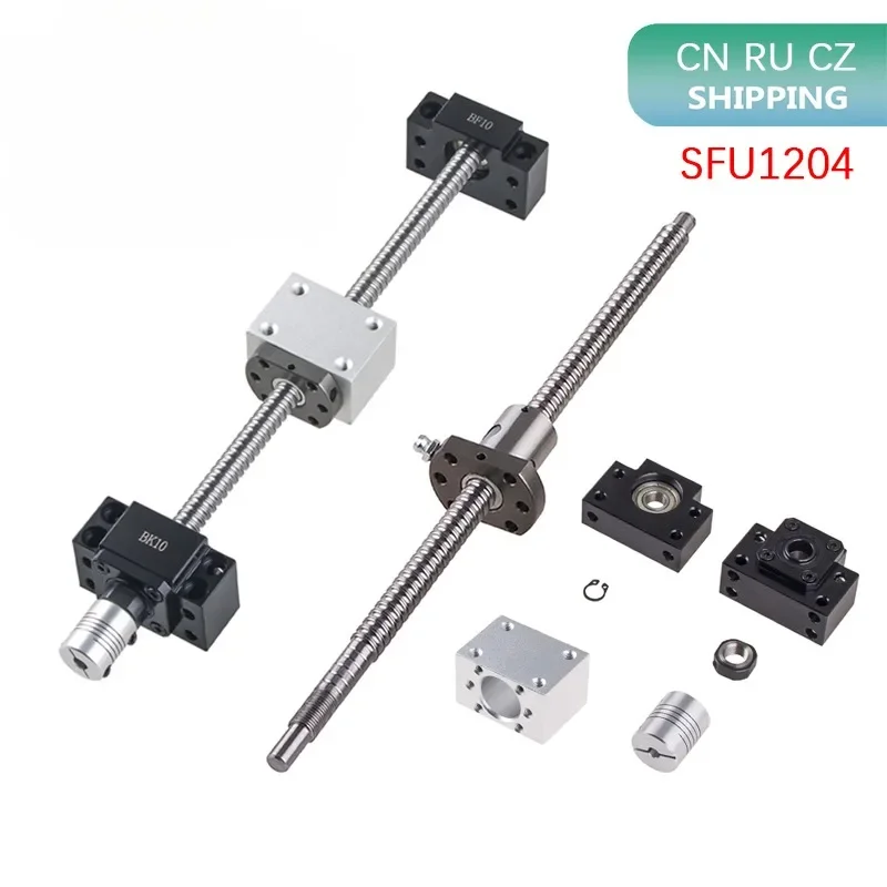 Machined Rm1204 Set Sfu1204 Rolled Ball Screw C7 With 1204 Ball Nut + Nut Housing+bk/bf10 End Support+coupler For Parts