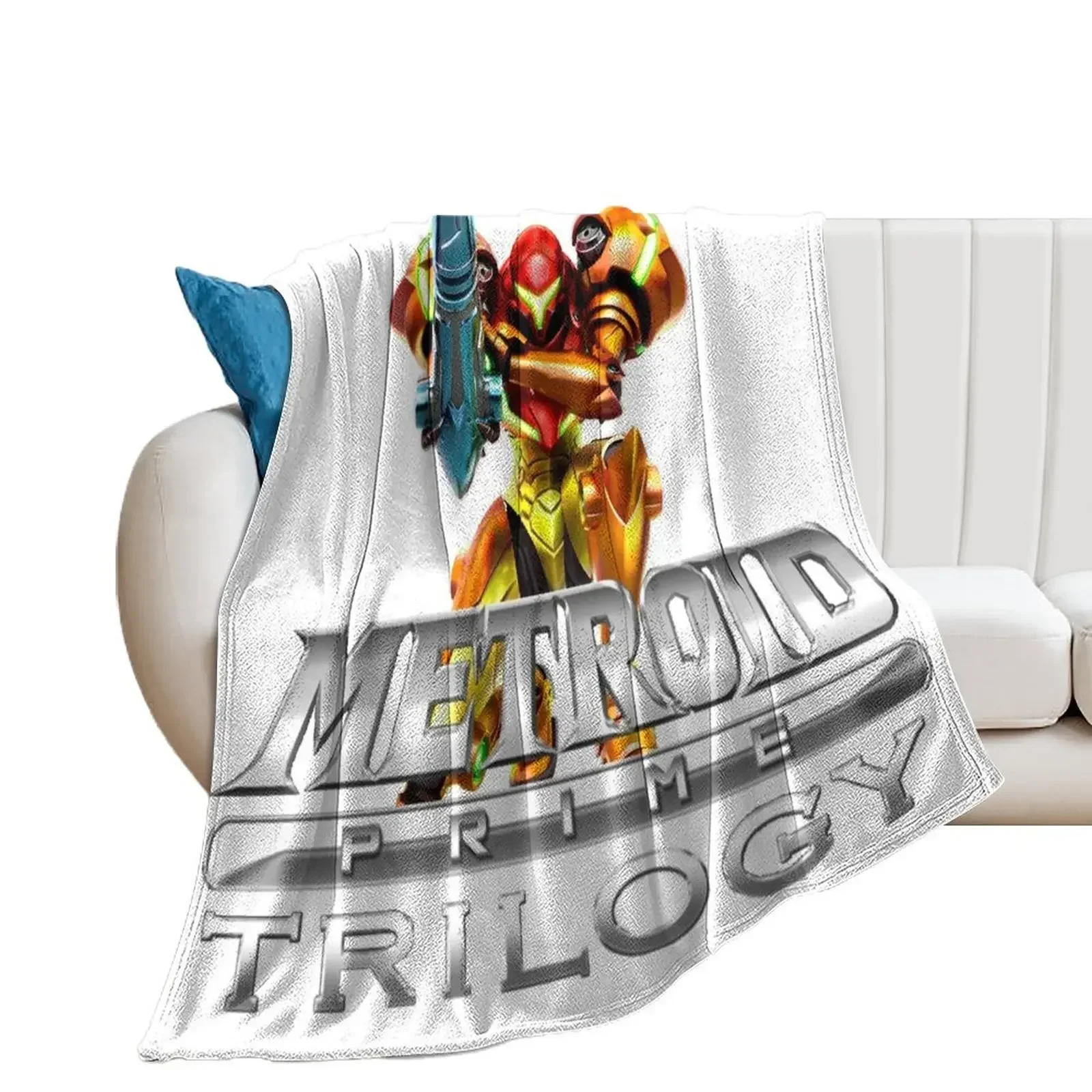 Samus Trilogy Throw Blanket Sofa Soft Plaid Decorative Throw Blankets