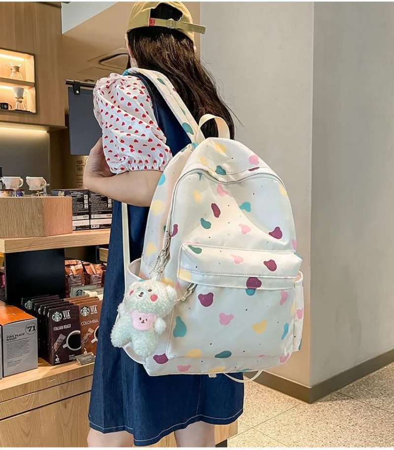 Kawaii Japanese High School Girls JK Handbags Transparent Book Bag Nylon Women Shoulder Crossbody Bags Small Students Backpacks