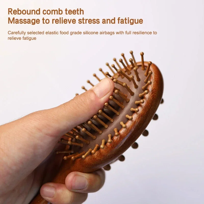 1 шт. расческа, двухсторонняя расческа с воздушной подушкой из сандалового дерева, уход за волосами, меридиан головы, кровообращение, дноуглубительная массажная расческа