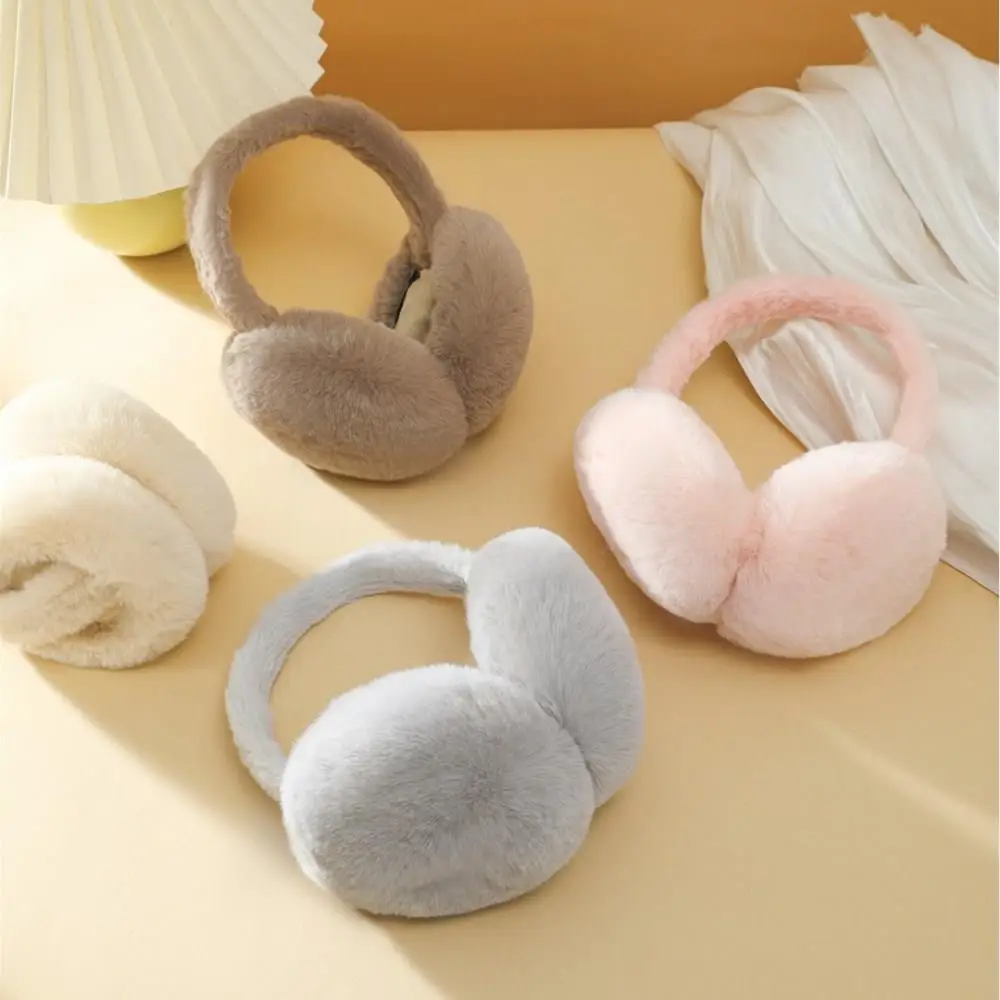 Cache-oreilles en peluche pliables pour femmes, oreillettes chaudes, unisexe, portable, sauna, téléphone, extérieur, mode, document solide, housse anti-gel, hiver