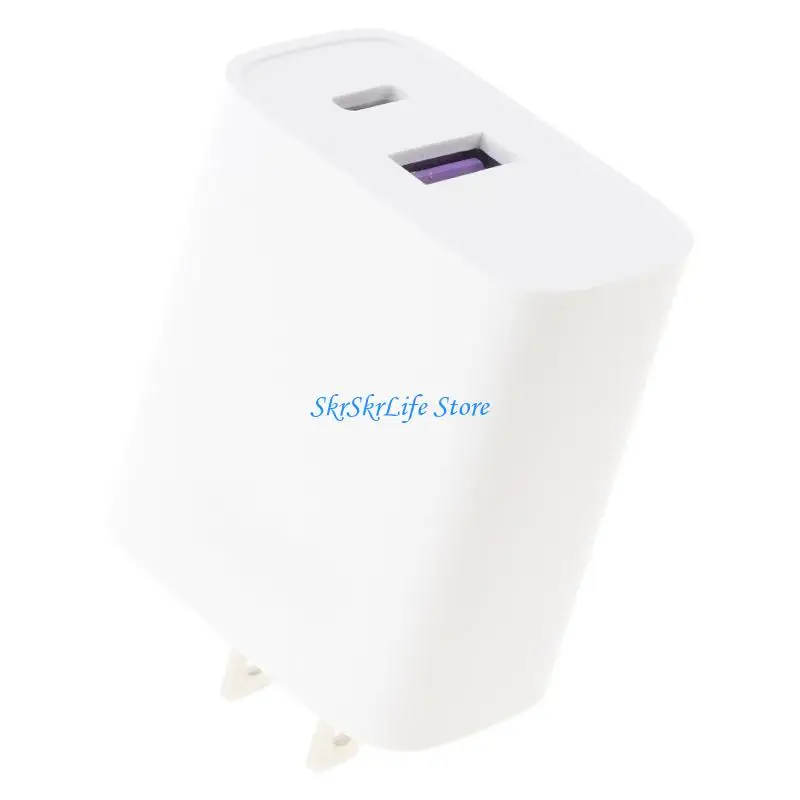 

E65E American Travel Plug Adapter US 2Prong Wall Plug Adapter with 2 USB Port