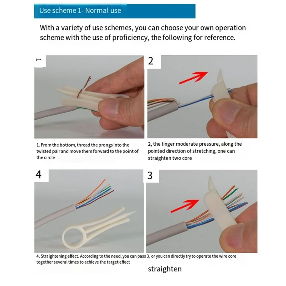 Strumenti 6 pezzi Strumenti separatori di cavi Raddrizzatore di cavi Strumento di sblocco per cavi di rete in plastica facile da usare per CAT5 CAT6
